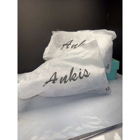 Ankis Women's Rhinestone Bow Heels Closed Toe Pumps Strappy 8 Black Glitter - Picture 7 of 9